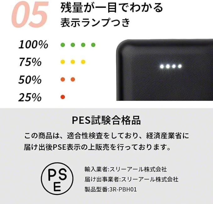 SKYポータブル電源™バッテリー容量10000 mAh